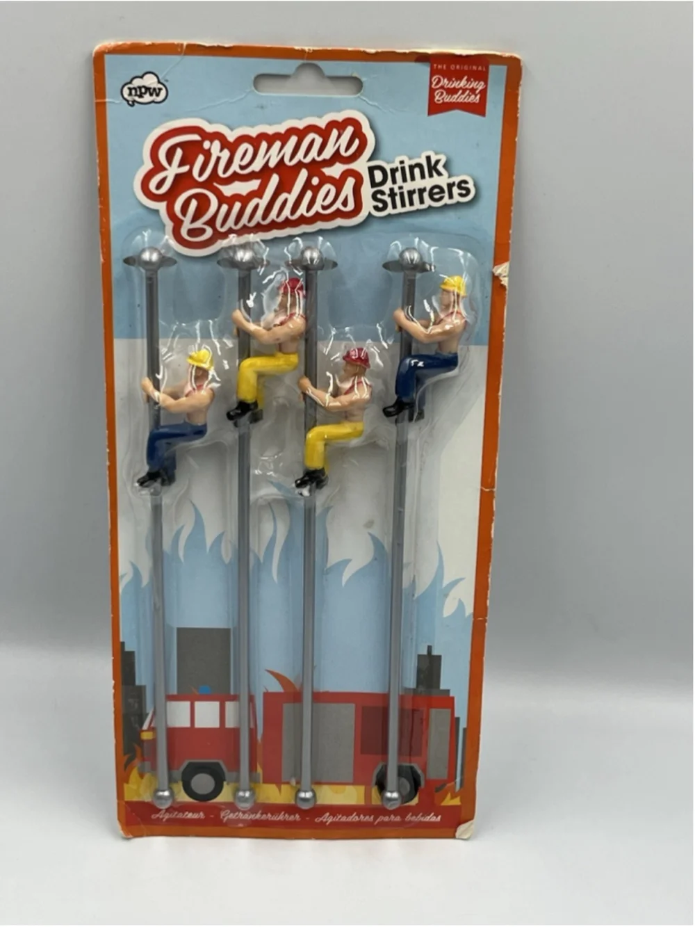 NEW & GIFT READY FIREMAN BUDDIES DRINK STIRRERS POLE DANCERS FOR YOUR LIPS